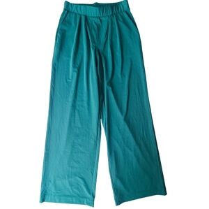 Leze The Label Teal Modal Spanex Wide Leg Lounge Casual Pants Size S